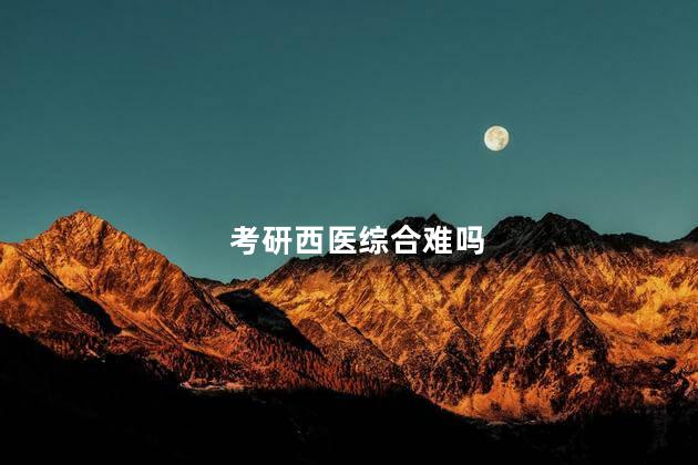 考研西医综合难吗