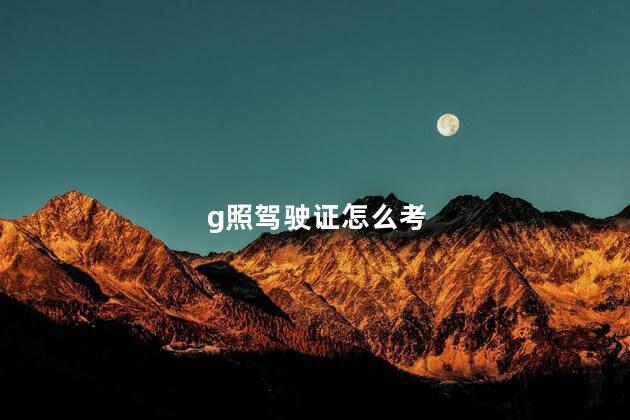 g照驾驶证怎么考