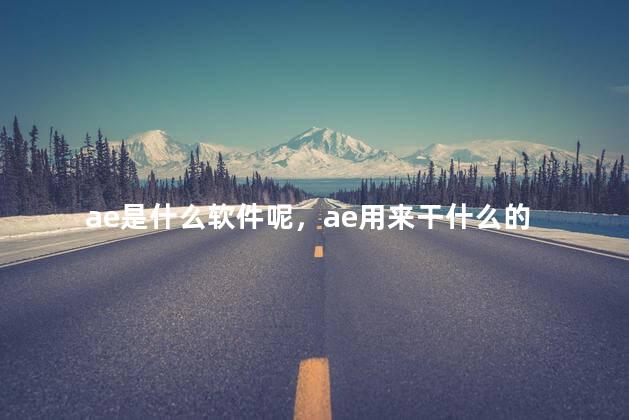 ae是什么软件呢，ae用来干什么的
