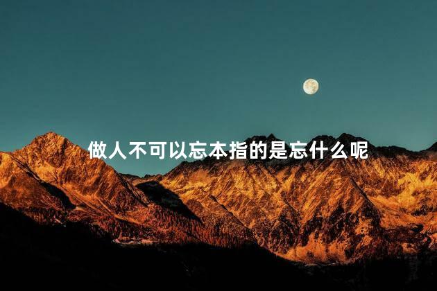 做人不可以忘本指的是忘什么呢，做人不可以忘本指什么