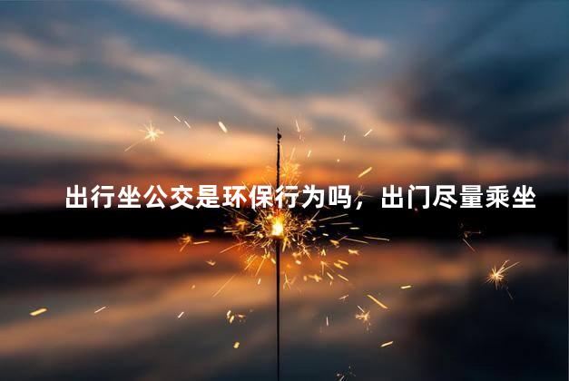 出行坐公交是环保行为吗，出门尽量乘坐公交是环保吗