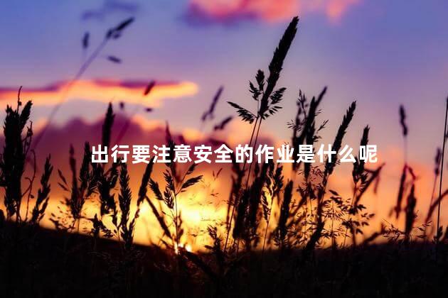 出行要注意安全的作业是什么呢，关于出行安全的注意事项有哪些