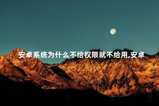 安卓系统为什么不给权限就不给用,安卓手机应用权限设置