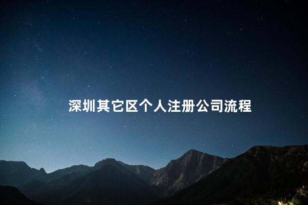 深圳注册公司需要个人uk的吗 深圳其它区个人注册公司流程